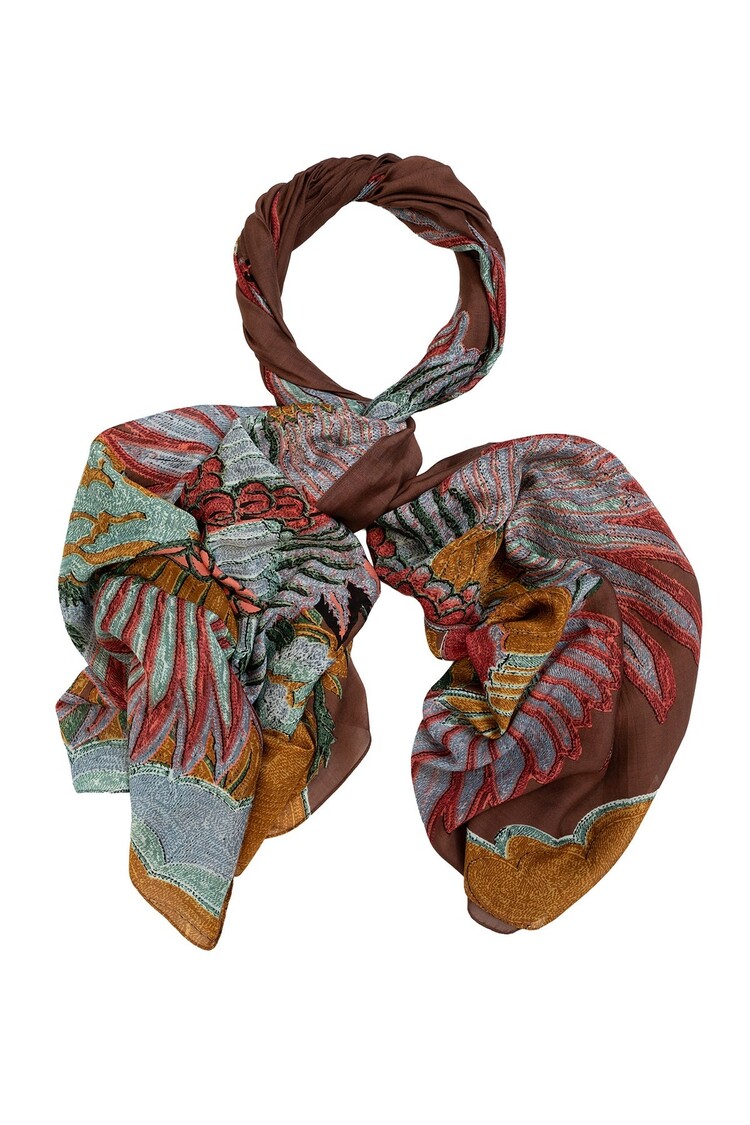 One Hundred Stars Scarf Crane Brown One Hundred Stars