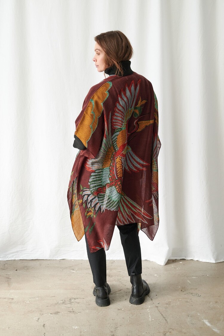One Hundred Stars Wool Throwover Crane Brown One Hundred Stars