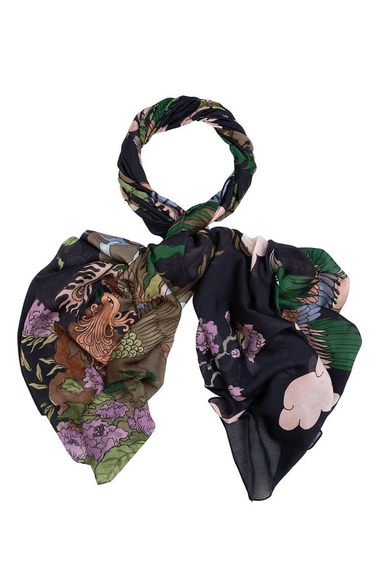 One Hundred Stars Scarf Phoenix Black One Hundred Stars