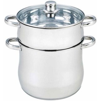 Swiss Pro+ Couscous Pot Met Glazen Deksel - RVS - 12 Liter