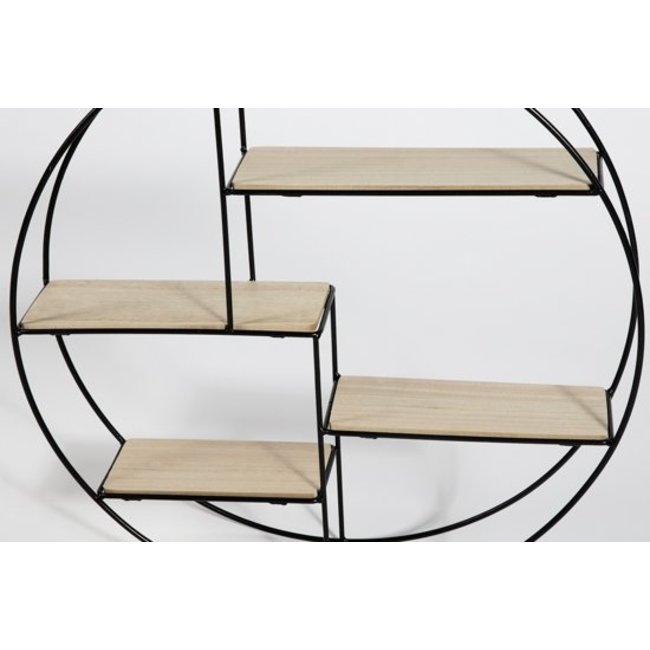 Swiss Homes® | Multifunctioneel Wandrek Rond - Met 4 Planken Industrieel