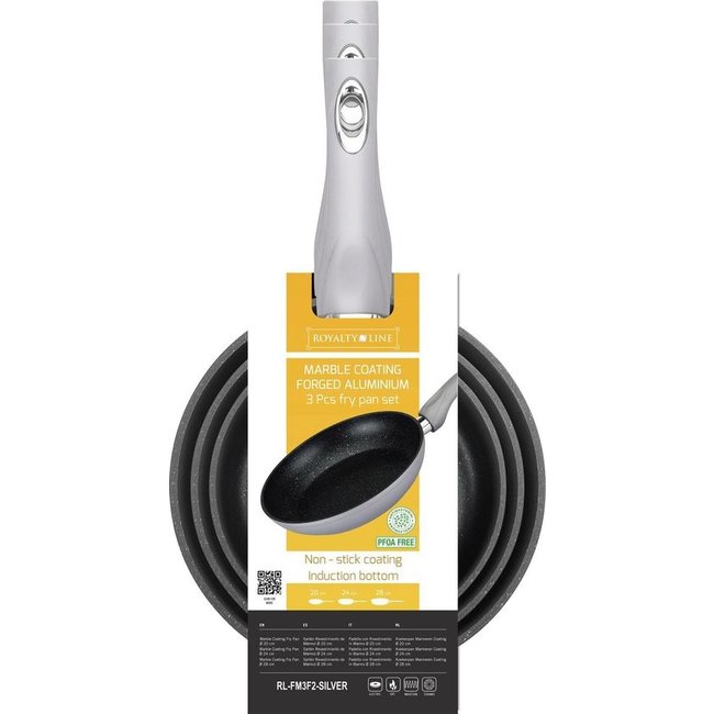 Swiss Pro+ | 3-delige Pannenset met Marmercoating | Milieuvriendelijk