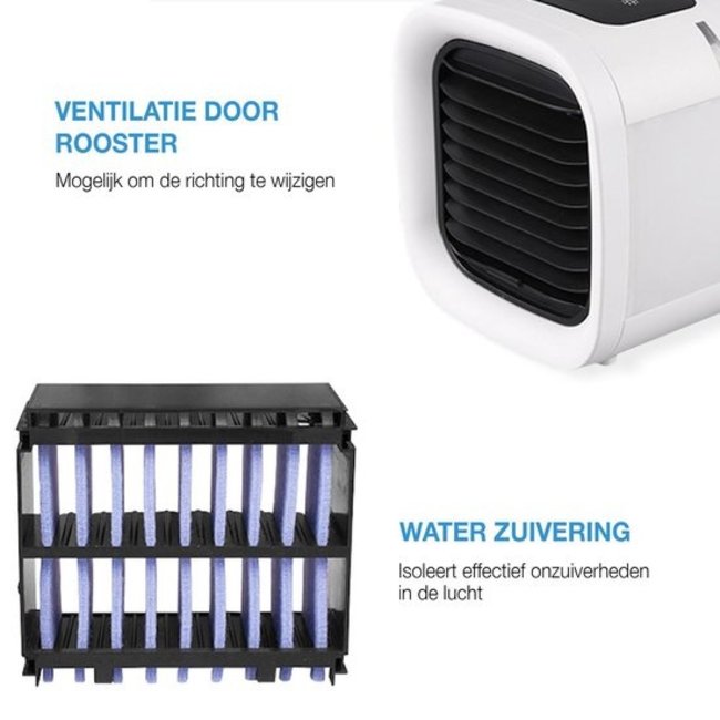 Aero® | LED Mini Aircooler 3 - 1 | Lucht Koeler / Ventilator - Bevochtiger - Reiniger / Zuiveraar