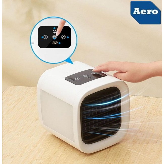 Aero® | LED Mini Aircooler 3 - 1 | Lucht Koeler / Ventilator - Bevochtiger - Reiniger / Zuiveraar