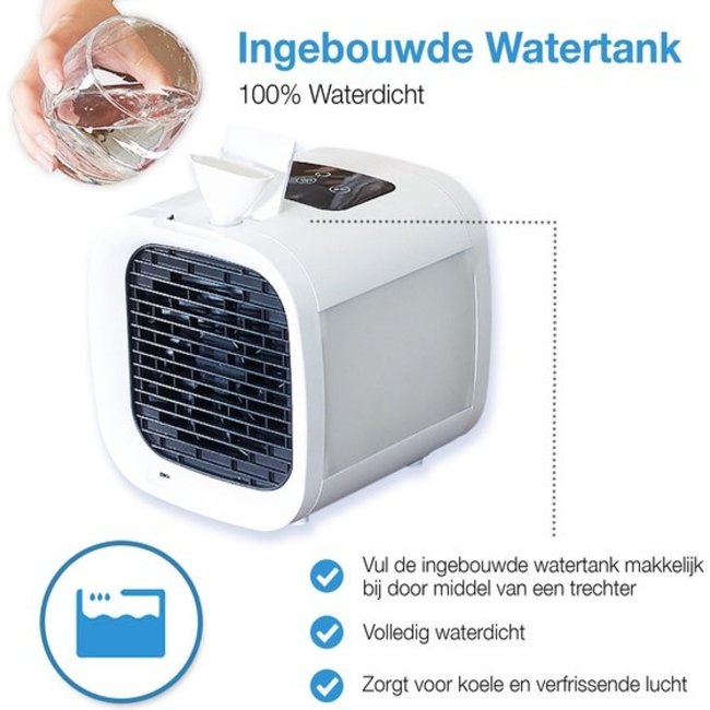 Aero® | LED Mini Aircooler 3 - 1 | Lucht Koeler / Ventilator - Bevochtiger - Reiniger / Zuiveraar
