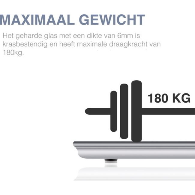 Swiss Homes® | Slimme Digitale Personenweegschaal -Met Bluetooth en App - Lichaamsanalyse Personenweegschaal - Gepantserd Glas - Inclusief Batterijen