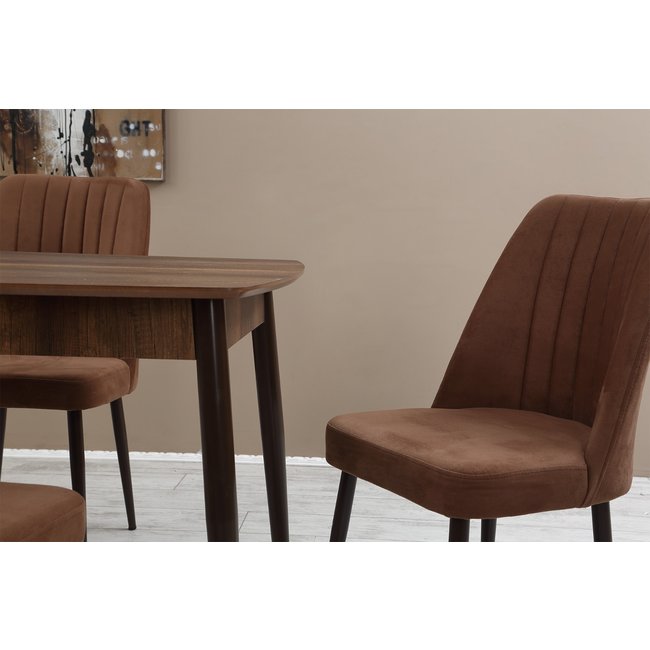 Swiss Homes®  | Velvet Eetkamerstoelen Beige | Set van 4