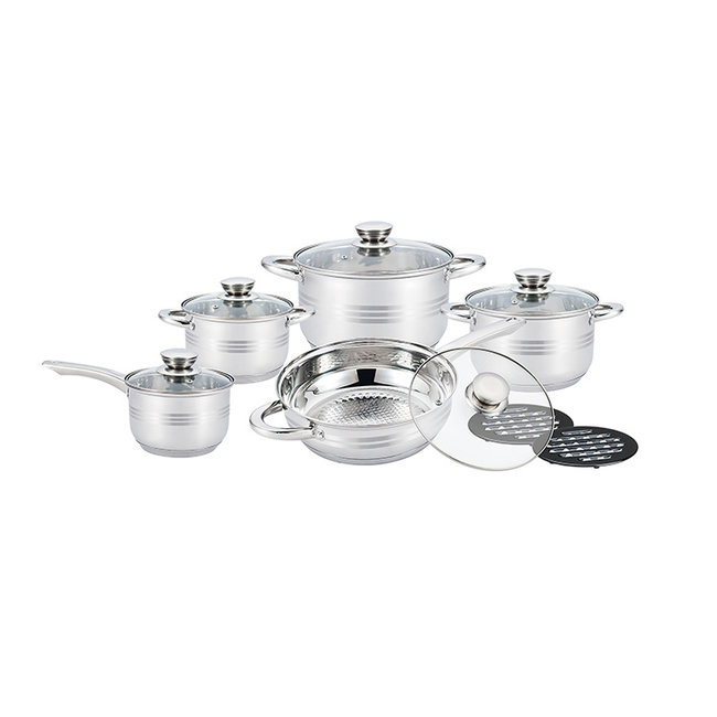Swiss Pro+  | Luxe Pannenset - 13 Delig (1330) - RVS/INOX