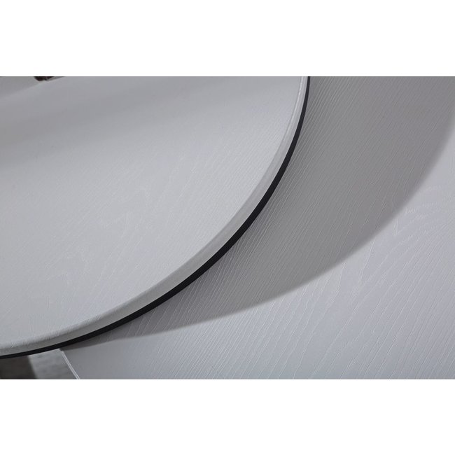 Swiss Homes® | Salontafel Set van 3 - Hout / Wit | Industrieel - Ø50 / Ø 50 / Ø 55 cm - MDF | Zwart Metalen Frame