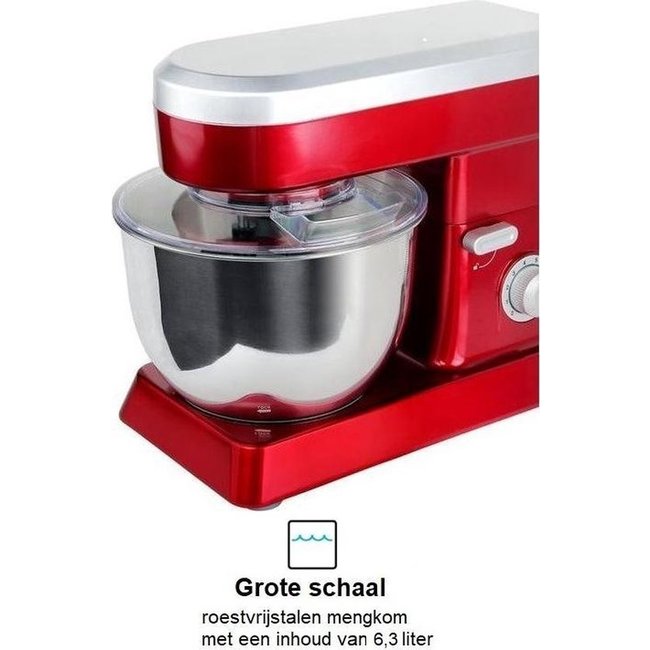 Swiss Pro+ | Keukenrobot / Keukenmachine Rood - 6.3 Liter - Turbo MAX