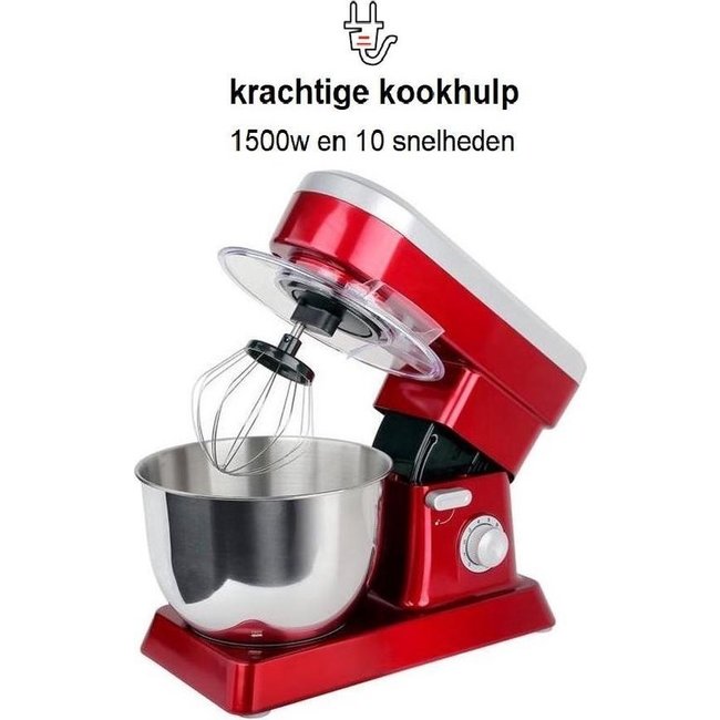 Swiss Pro+ | Keukenrobot / Keukenmachine Rood - 6.3 Liter - Turbo MAX