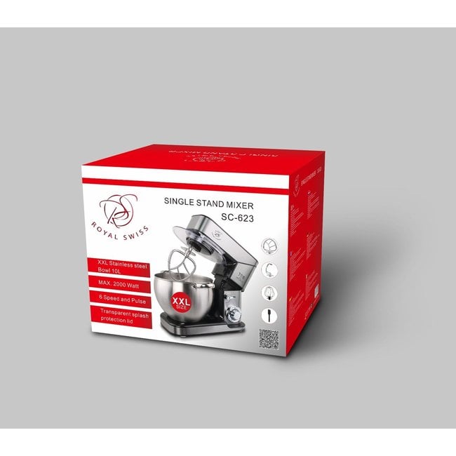 Royal Swiss | XXL Keukenrobot / Keukenmachine - 10 Liter / 12 Liter - 2000W Turbo MAX