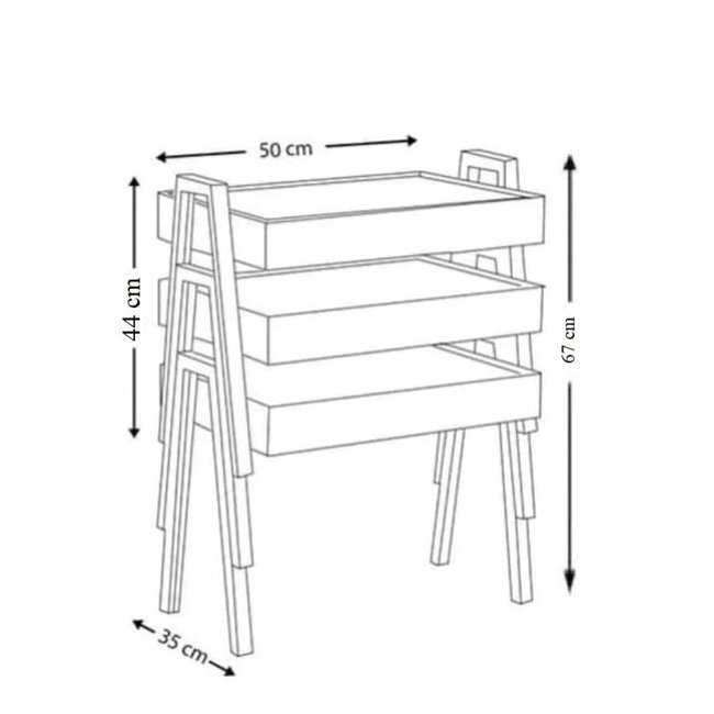 Swiss Homes® | Bijzettafel - 3 Delig Set - Luxe Tafels - MDF | Creme / Bruin