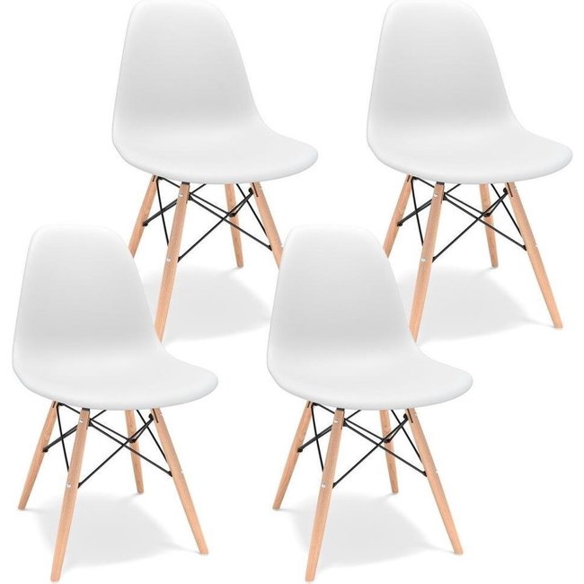 bevel tekort Implementeren Swiss Homes® | Luxe Eetkamerstoelen / Kuipstoelen - Wit - GlobalKoopje.nl