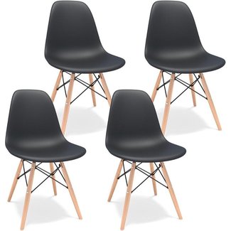 Vista Bene® Vista Eetkamerstoelen | Zwart - Set van 4