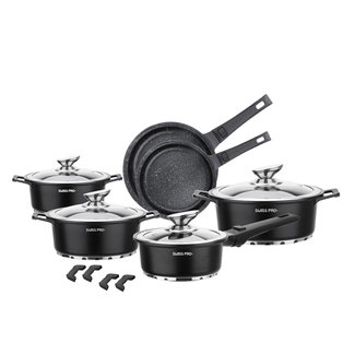 Swiss Pro+ Luxe 14 Delige Pannenset | Black (Zwart)
