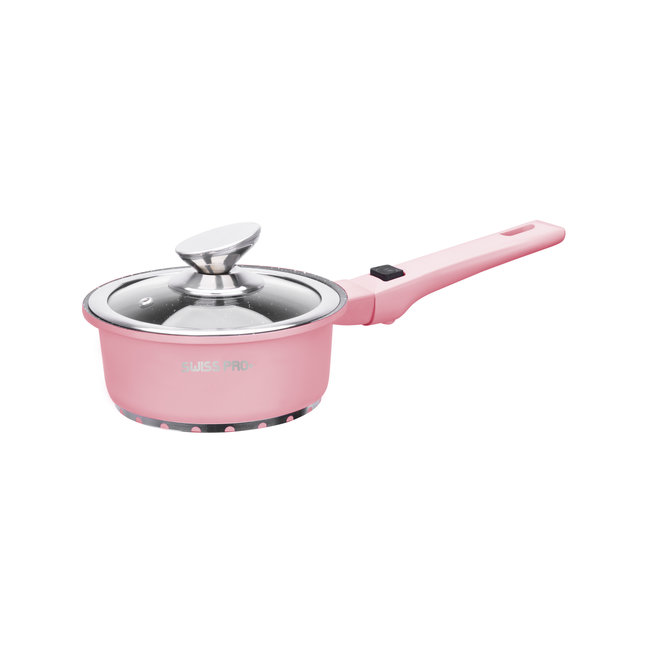 Swiss Pro+ | Luxe 14-delige Pannenset | Inductie – Marmeren interieur – Afneembare handgreep – PFAS-vrij | Retro Pink Edition (Roze)