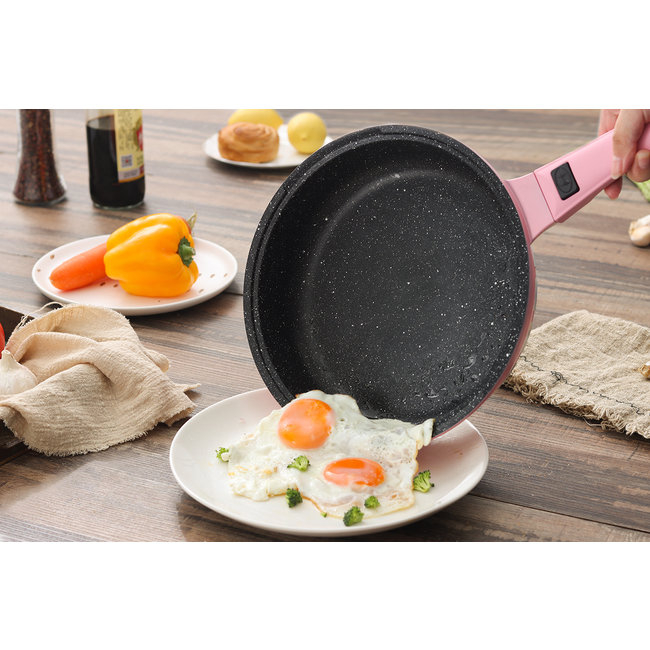 Swiss Pro+ | Luxe 14-delige Pannenset | Inductie – Marmeren interieur – Afneembare handgreep – PFAS-vrij | Retro Pink Edition (Roze)