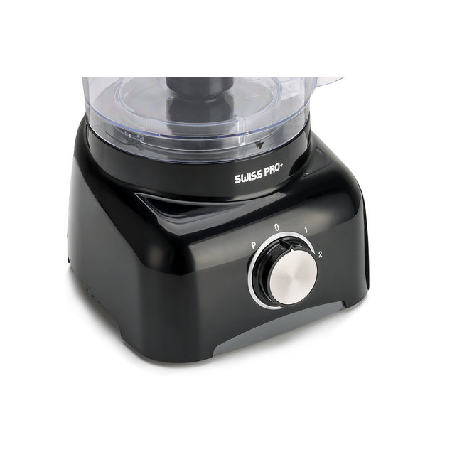 Swiss Pro+  | Krachtige SP800 Retro Line Foodprocessor - 1.2 Liter - 13 Delig | Inclusief accessoires | Super Black
