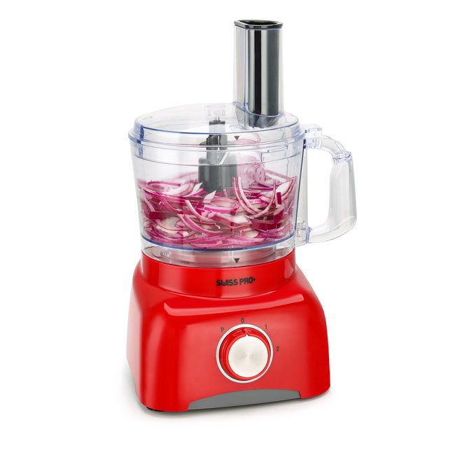 Swiss Pro+  | Krachtige SP800 Retro Line Foodprocessor - 1.2 Liter - 13 Delig | Inclusief accessoires | Imperial Red