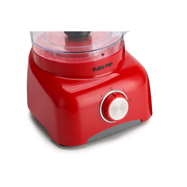 Swiss Pro+  | Krachtige SP800 Retro Line Foodprocessor - 1.2 Liter - 13 Delig | Inclusief accessoires | Imperial Red