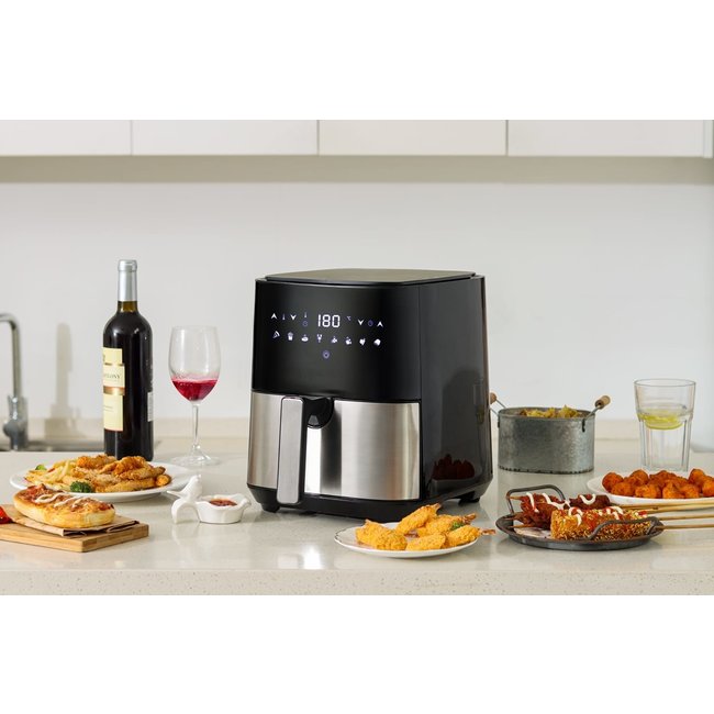 Swiss Pro+  | SP-AF1450 - Intelligente Heteluchtfriteuse Digitaal- 5L - XXXL - New Model 2022 | Touchscreen | Piano Black Edition