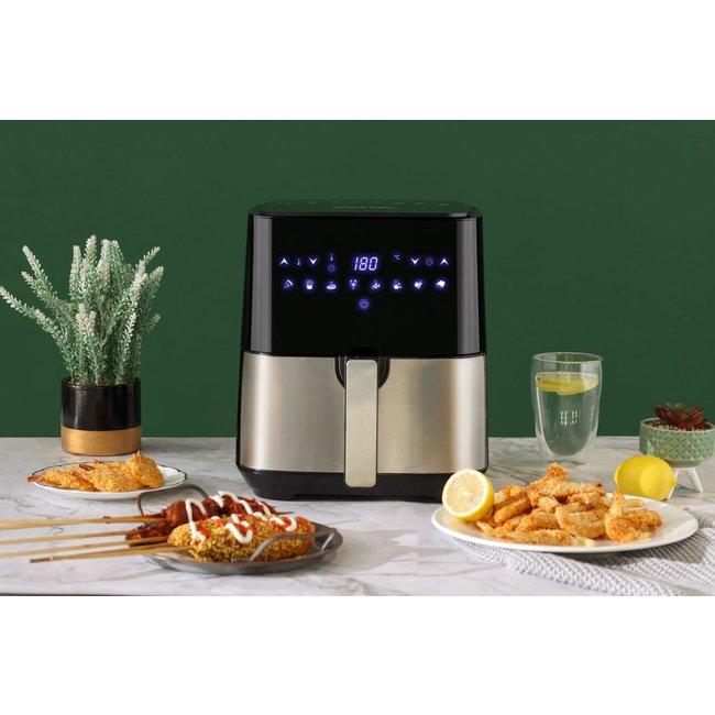 Swiss Pro+  | SP-AF1450 - Intelligente Heteluchtfriteuse Digitaal- 5L - XXXL - New Model 2022 | Touchscreen | Piano Black Edition