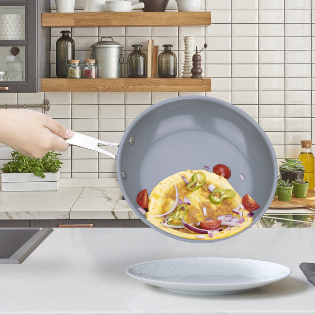 Swiss Pro+ | Koekenpannenset - 3-delig - Keramisch - Inductie | Milieuvriendelijk | Sapphire Green