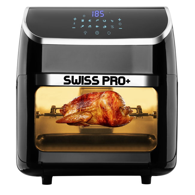 Swiss Pro+ | Power Multi-Function Deluxe Airfryer 12L - 9 in 1 | Hetelucht Friteuse / Oven | TouchBlack Edition | Voor het hele gezin!