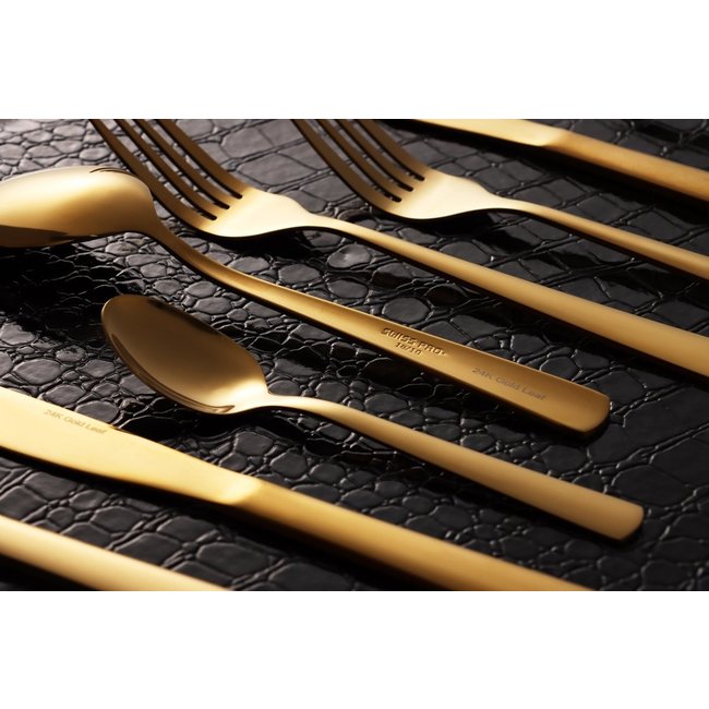 Swiss Pro+ | Bestekset in Koffer - 72 delig - 12 persoons- Zwitsers Kwaliteit - Complete Set - 100% roestvrijstaal - Gold 24K