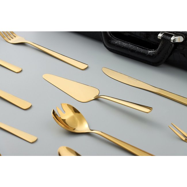 Swiss Pro+ | Bestekset in Koffer - 72 delig - 12 persoons- Zwitsers Kwaliteit - Complete Set - 100% roestvrijstaal - Gold 24K