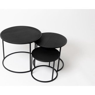 Swiss Homes® Industriële Salontafelset - Set van 3 | Zwart