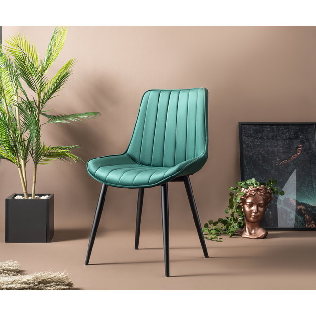 Swiss Homes® Venus Eetkamerstoelen – Forest Green (Groen) – Set van 4 – Luxe Velvet Kuipstoelen