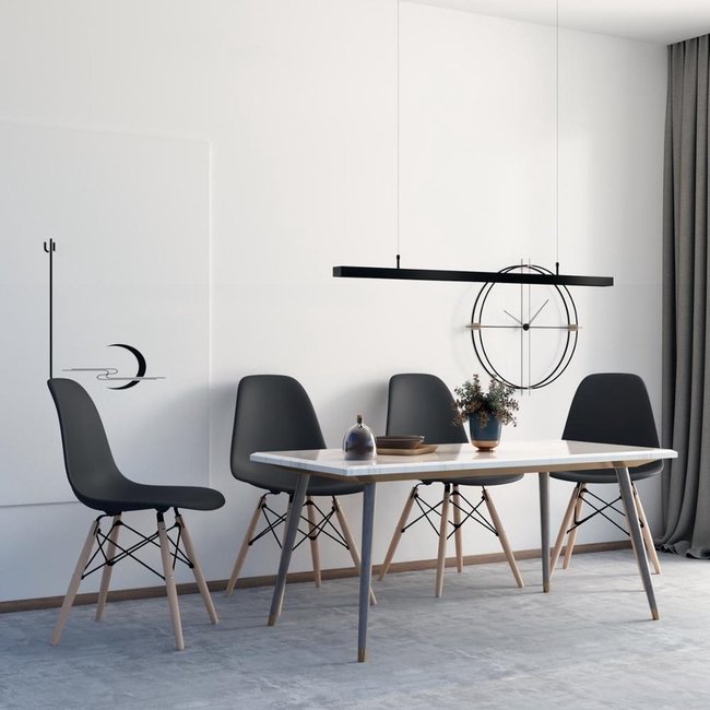 Vista Bene® Vista Eetkamerstoelen – Zwart – Luxe Kuipstoelen – Moderne Woonkamer