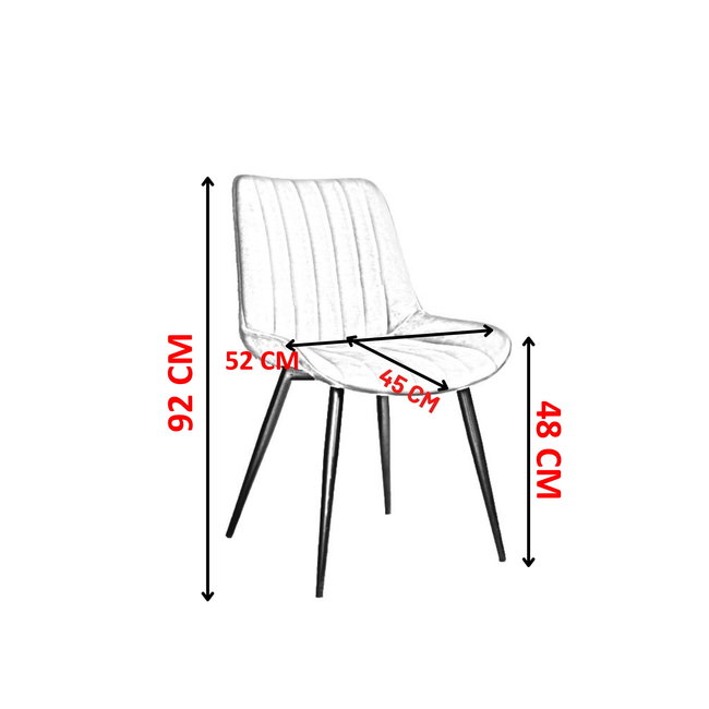 Swiss Homes® Venus Eetkamerstoelen – Space Gray (Grijs) – Set van 4 – Luxe Velvet Kuipstoelen