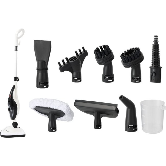 Swiss Pro+  | Stoomreiniger 10 in 1 Handstomer - Met Opzetstukken Voor Alle Vloeren, Bank, Badkamer En Tapijt - Zwart
