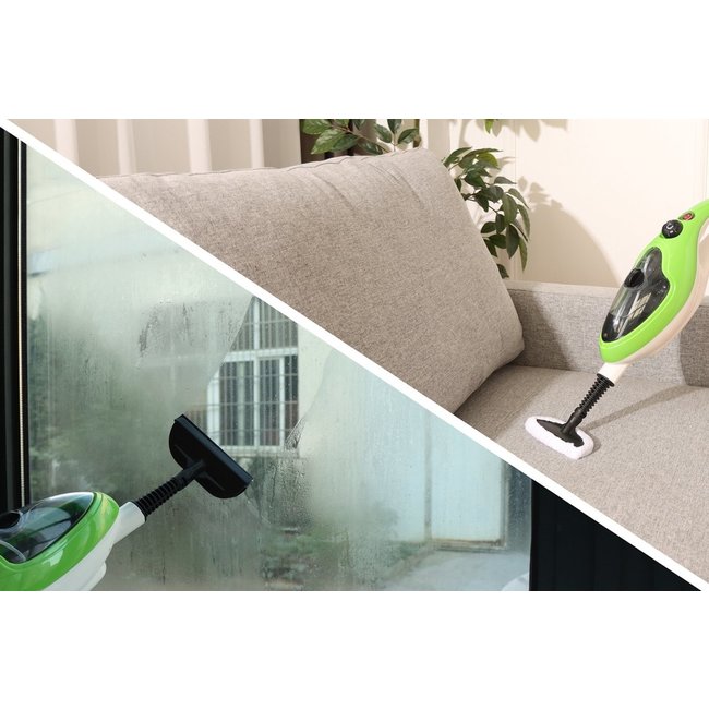 Swiss Pro+  | Stoomreiniger 10 in 1 Handstomer - Met Opzetstukken Voor Alle Vloeren, Bank, Badkamer En Tapijt - Groen