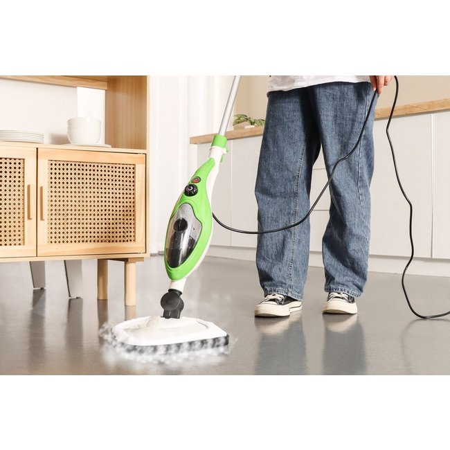 Swiss Pro+  | Stoomreiniger 10 in 1 Handstomer - Met Opzetstukken Voor Alle Vloeren, Bank, Badkamer En Tapijt - Groen