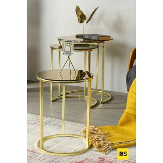 Swiss Homes® Luxe Salontafels | Set van 3 - Mercury Gold