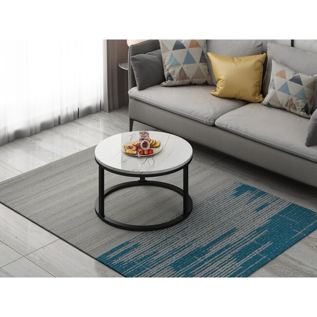 Swiss Homes® Salontafel Set van 2 – Mystic White (Wit) – Marmerlook  – Luxe Design