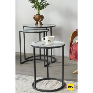 Swiss Homes® Luxe Salontafels | Set van 3 - Mystic White