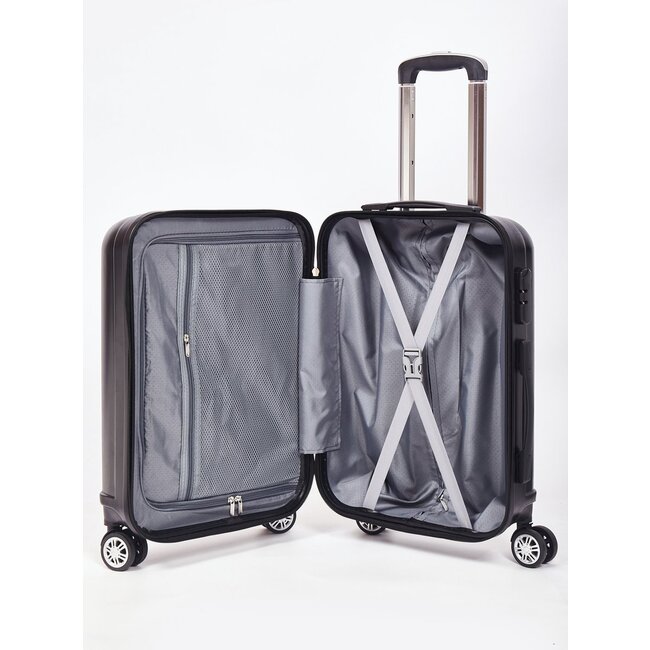 Swiss Homes® Deluxe No.17 – Luxe 3-delige Kofferset – Satin Black (Zwart) met TSA-slot – 20/24/28 inch – Dubbele wielen