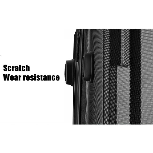 Swiss Homes® Kofferset 3-Delig - Zwart (Satin Black) - Handbagage + Ruimbagage | Deluxe No. 17