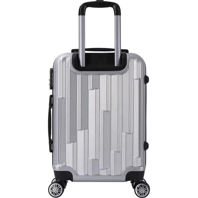 Swiss Homes® Swiss Homes® Deluxe No.17 – Luxe 3-delige Kofferset – Metallic Silver met TSA-slot – 20/24/28 inch – Dubbele wielen