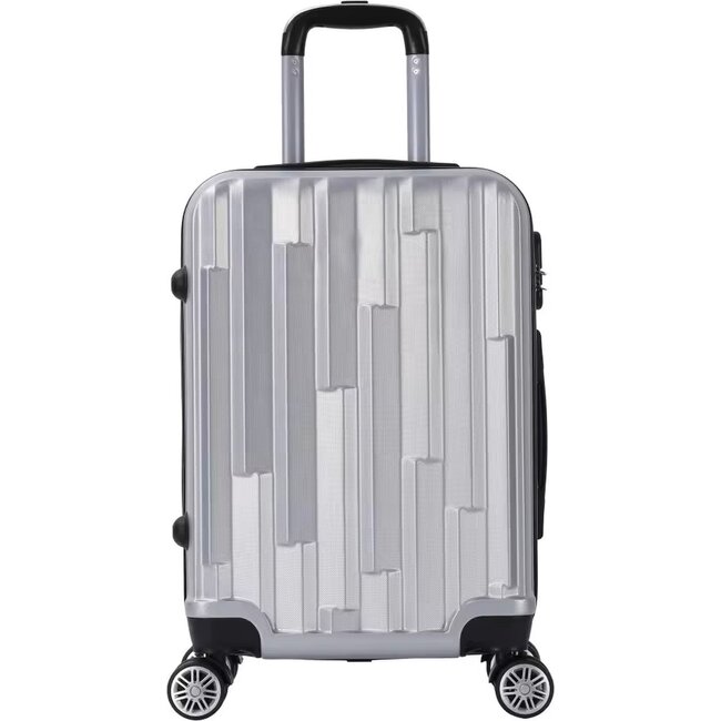 Swiss Homes® Swiss Homes® Deluxe No.17 – Luxe 3-delige Kofferset – Metallic Silver met TSA-slot – 20/24/28 inch – Dubbele wielen