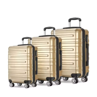 Swiss Homes® Kofferset 3-Delig - Goud (Shadow Gold) - Handbagage + Ruimbagage