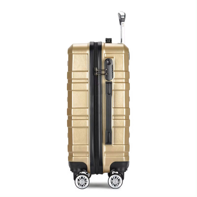 Swiss Homes® Deluxe No. 9 – Luxe 3-delige Kofferset – Shadow Gold (Goud)  met TSA-slot – 20/24/28 inch – Dubbele wielen