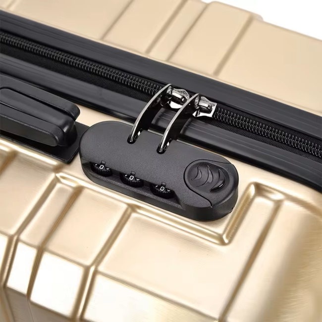 Swiss Homes® Deluxe No. 9 – Luxe 3-delige Kofferset – Shadow Gold (Goud)  met TSA-slot – 20/24/28 inch – Dubbele wielen