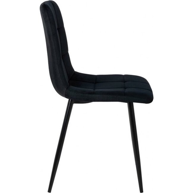 Swiss Homes® Rubi - Velvet Eetkamerstoelen – Zwart  – Set van 4 – Fluweel – Kuipstoel – Luxe Woonkamerstoelen