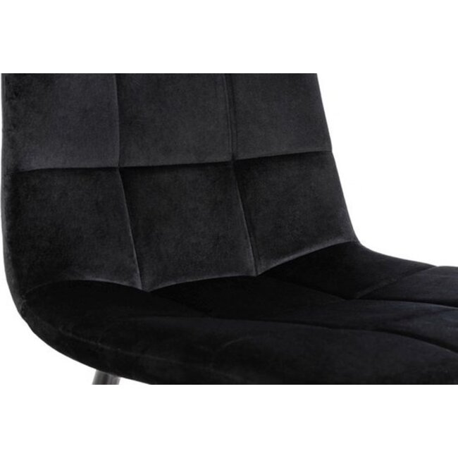 Swiss Homes® Rubi - Velvet Eetkamerstoelen – Zwart  – Set van 4 – Fluweel – Kuipstoel – Luxe Woonkamerstoelen